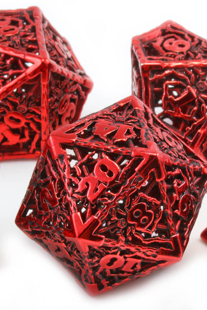 Spider Metallic Red Dice
