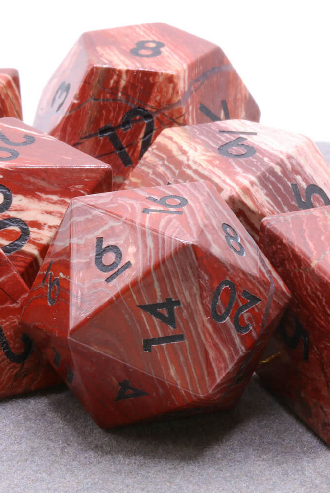 Natural Rainbow Stone dice