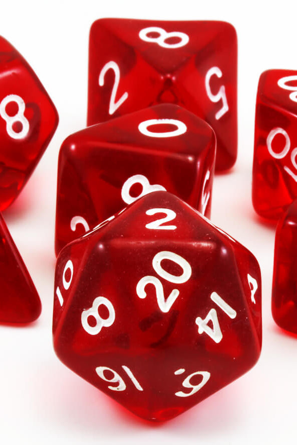 DnD Red Translucent Dice