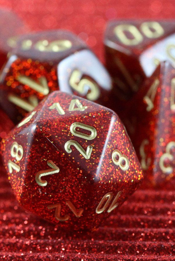 RPG Dice Ruby Glitter