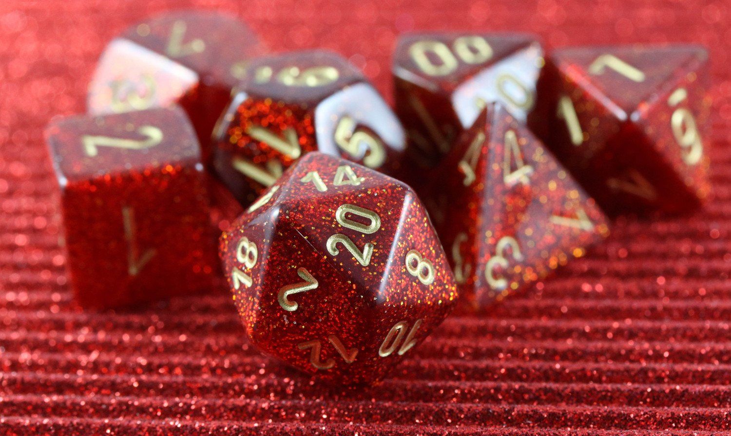 RPG Dice Ruby Glitter