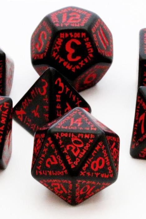 Runic Dice Black Red