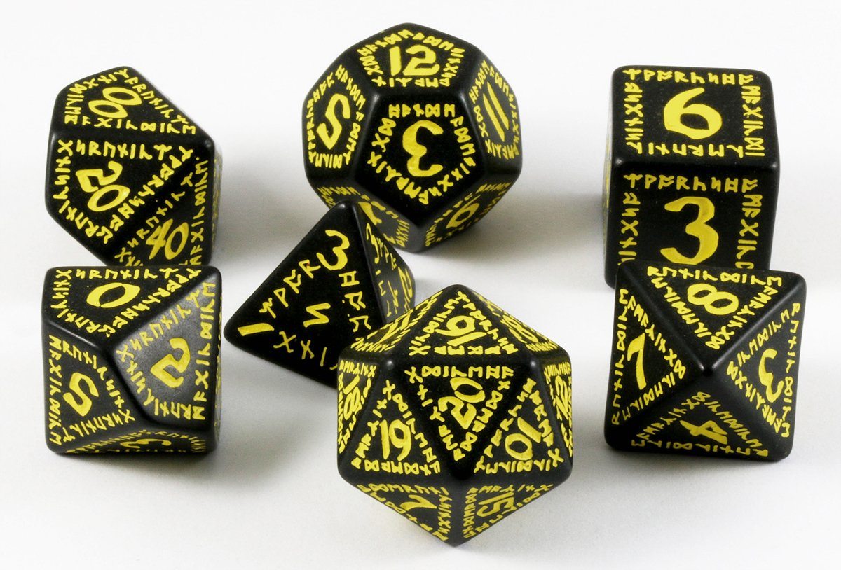 Runic Dice Black Yellow