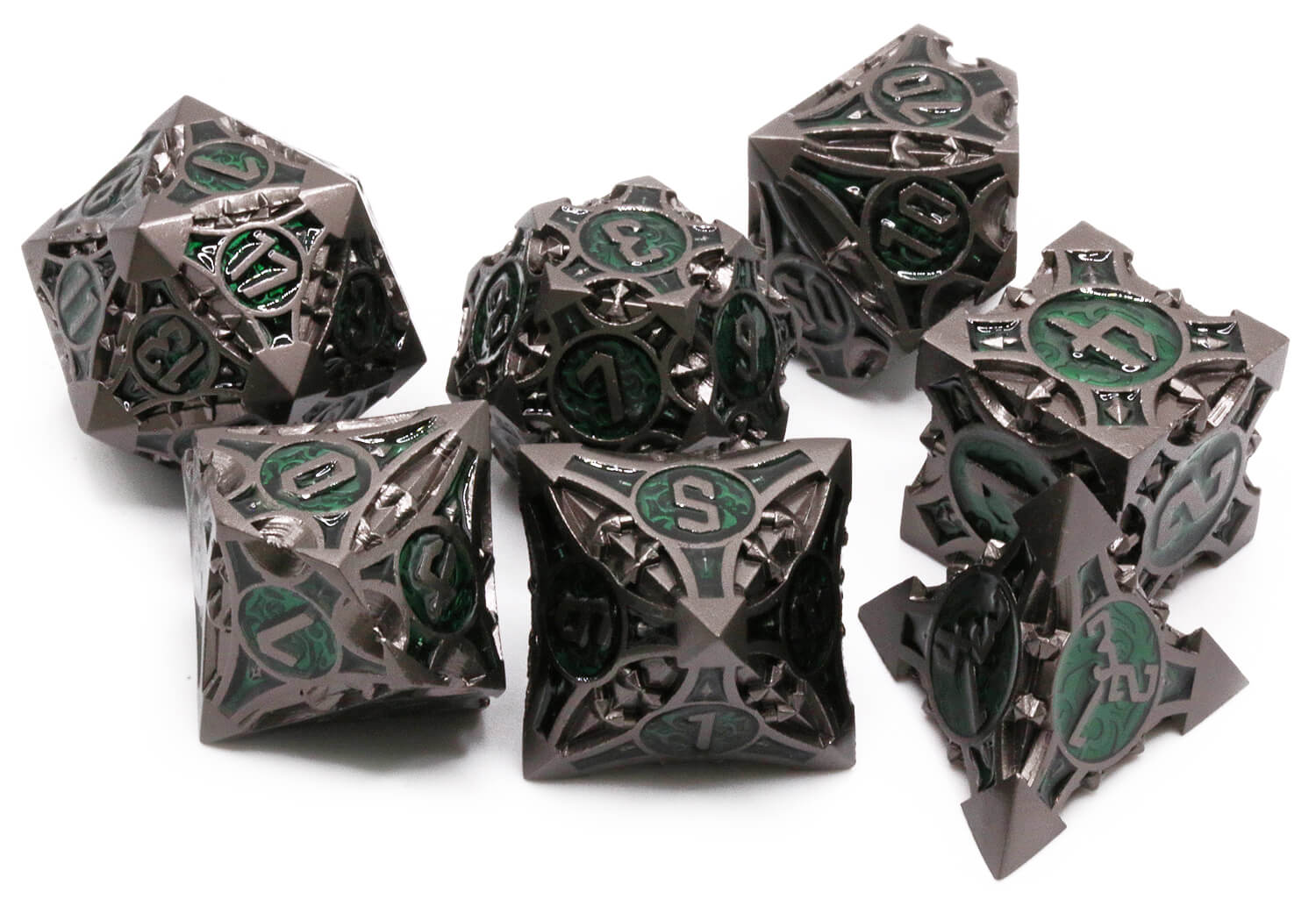 Scorpion Dice Black Nickel and Green 2