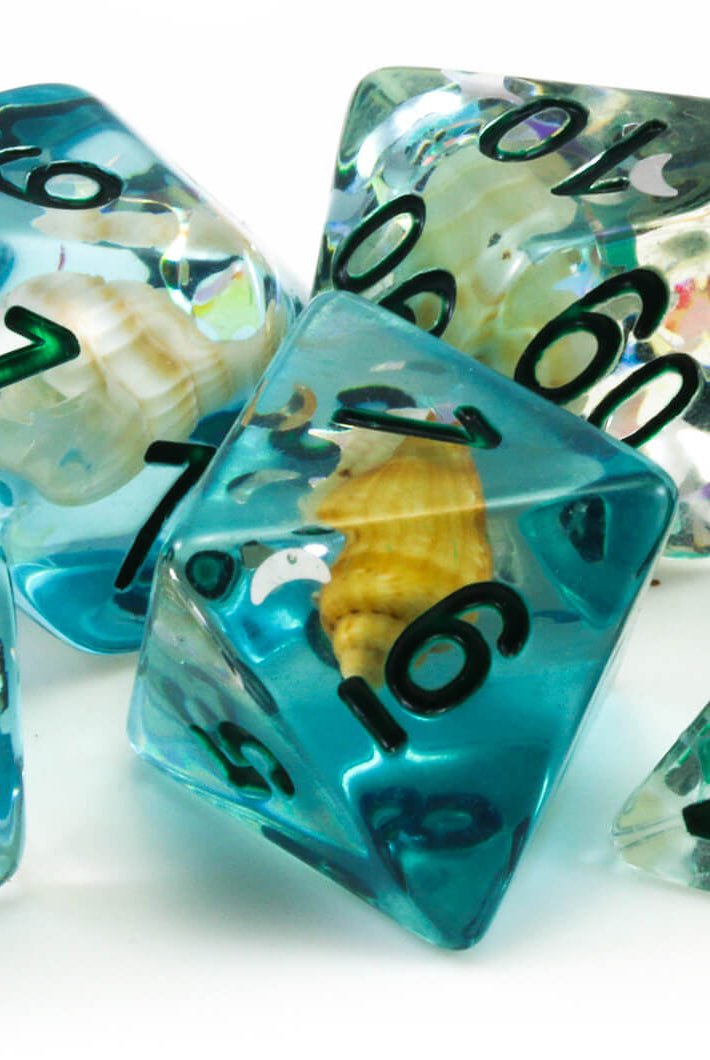 Seashell Dice Aqua Blue