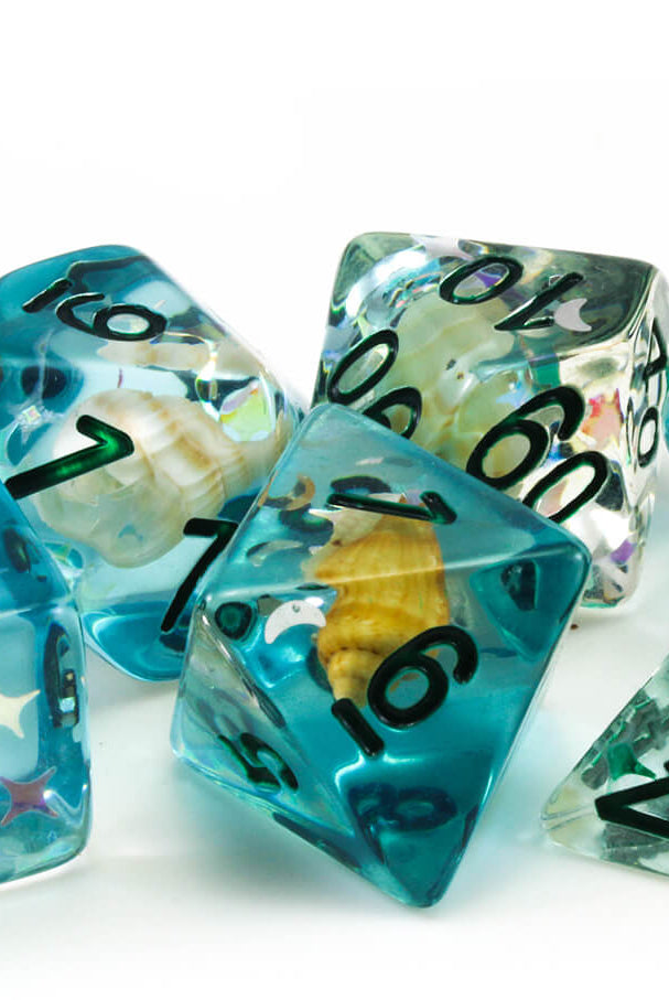 Seashell Dice Aqua Blue 2