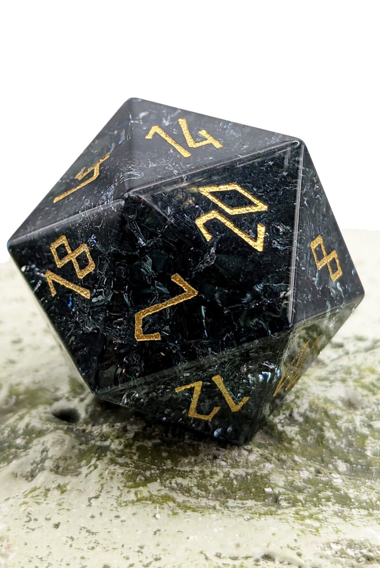 Smoke glass d20 for ttrpg games