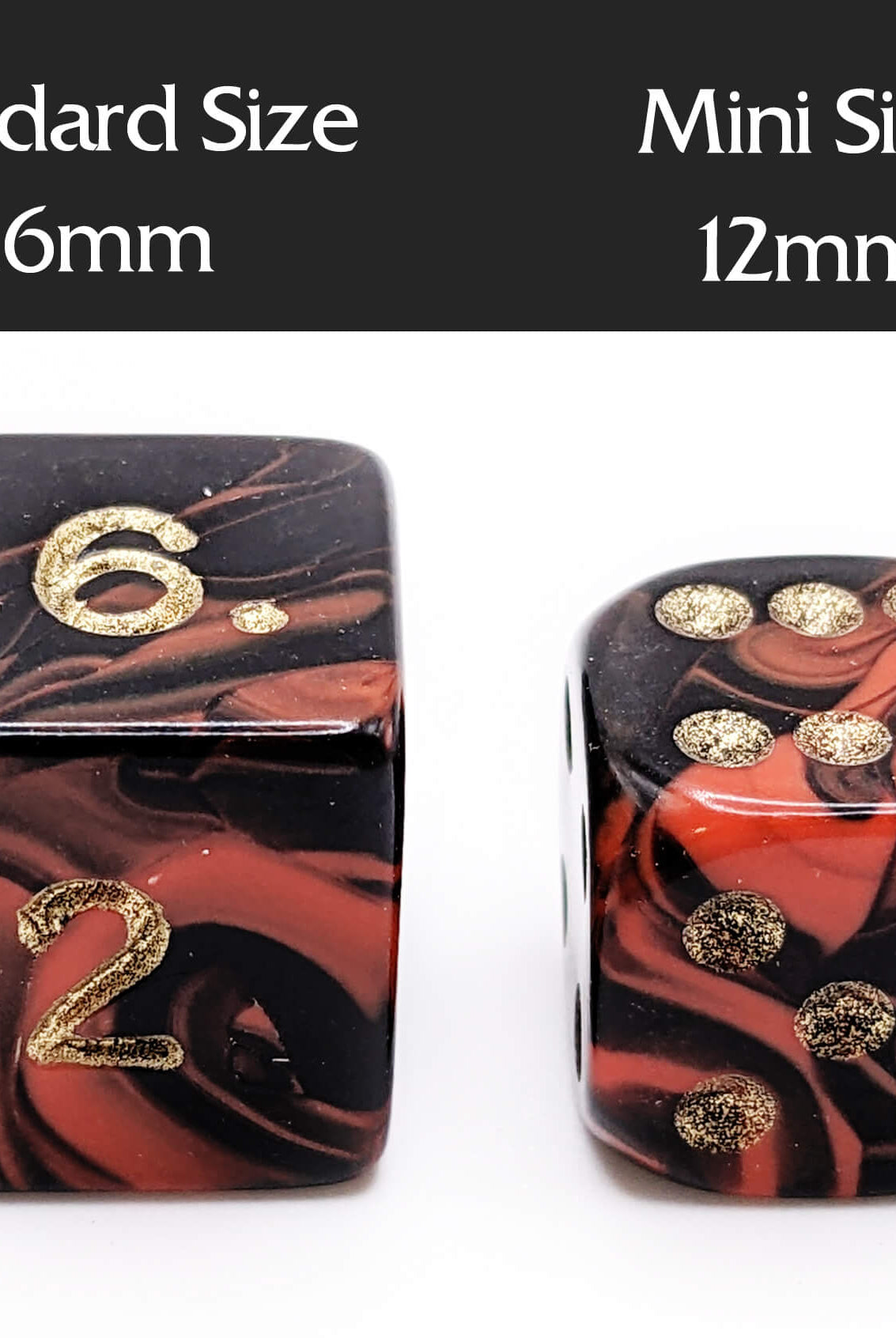 D6 dice sizes