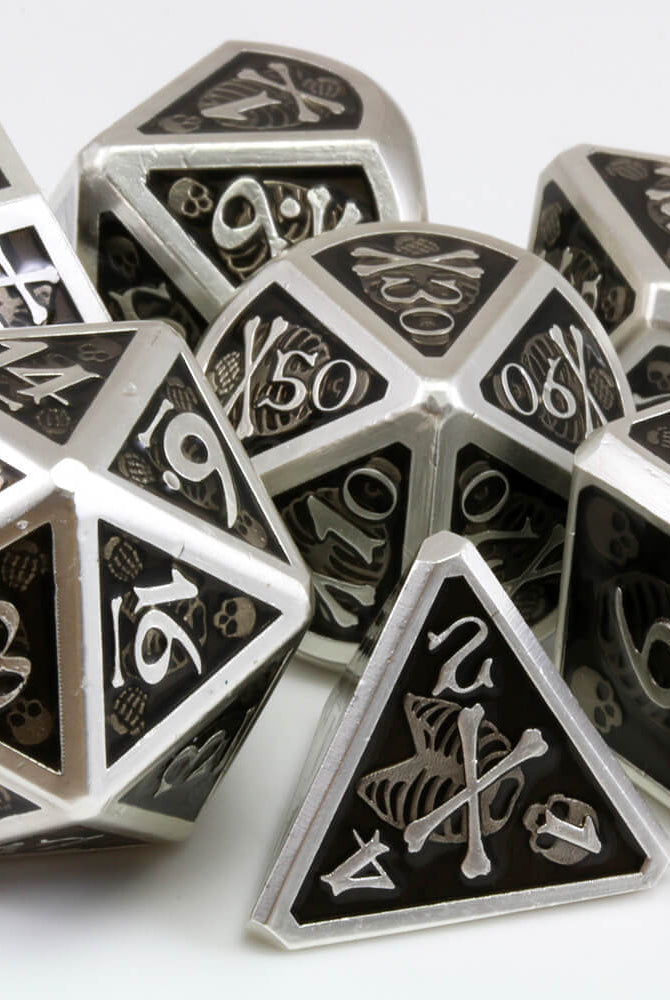 Black Metal Skeleton Dice