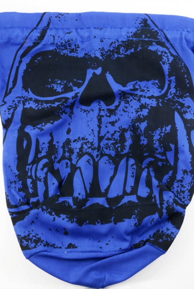 D&D Dice Bag Orc Skull Blue
