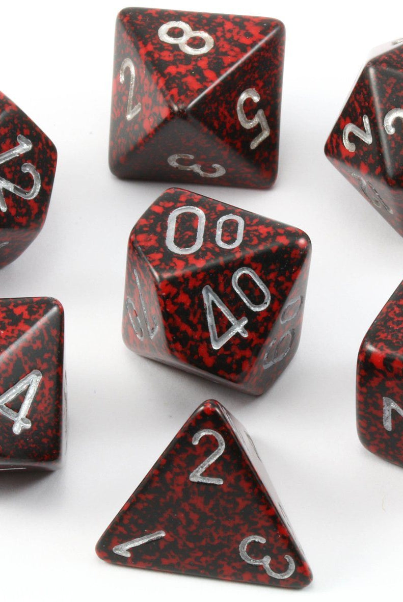 D&D Dice Speckled Silver Volcano