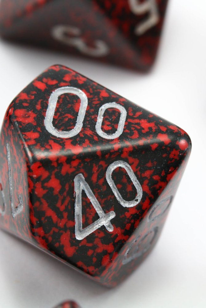 RPG Dice Speckled Silver Volcano