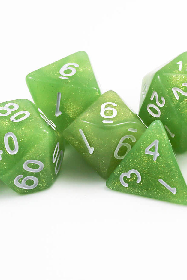 green spectral rpg dice