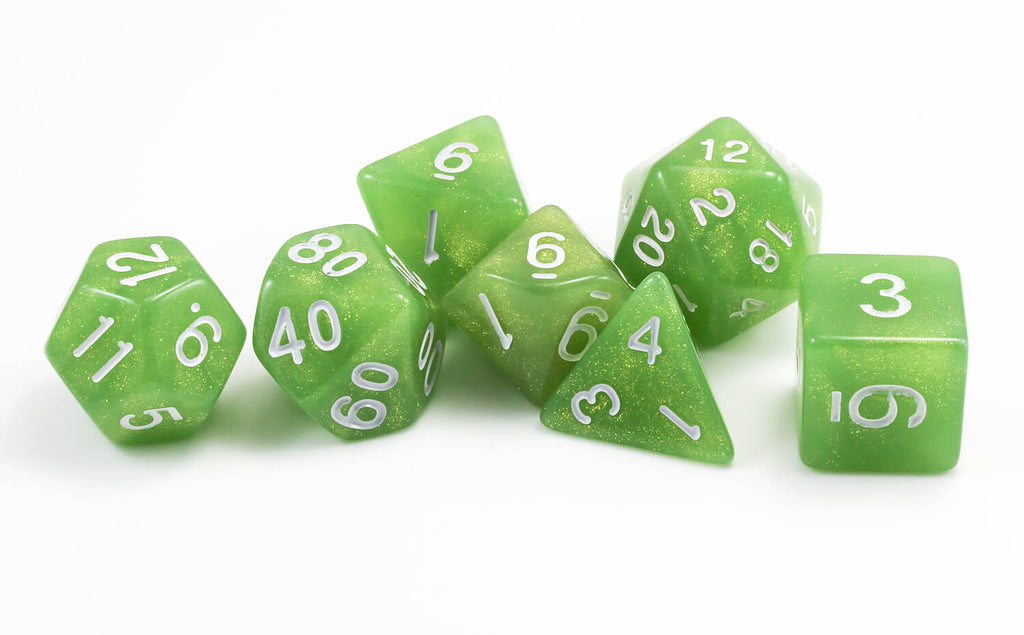 green spectral rpg dice