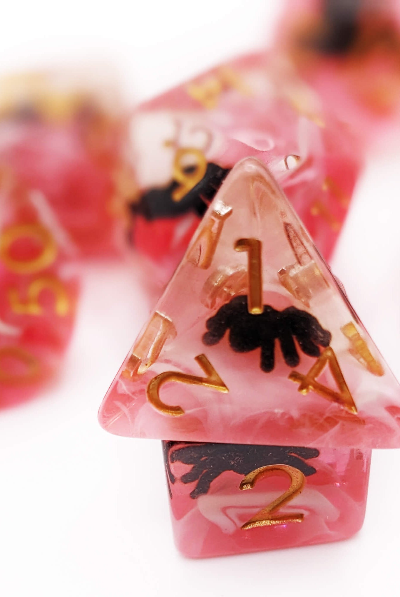 Black Spider dice for dnd and ttrpg games