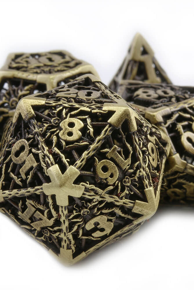 Gold Spider Metal Dice 2