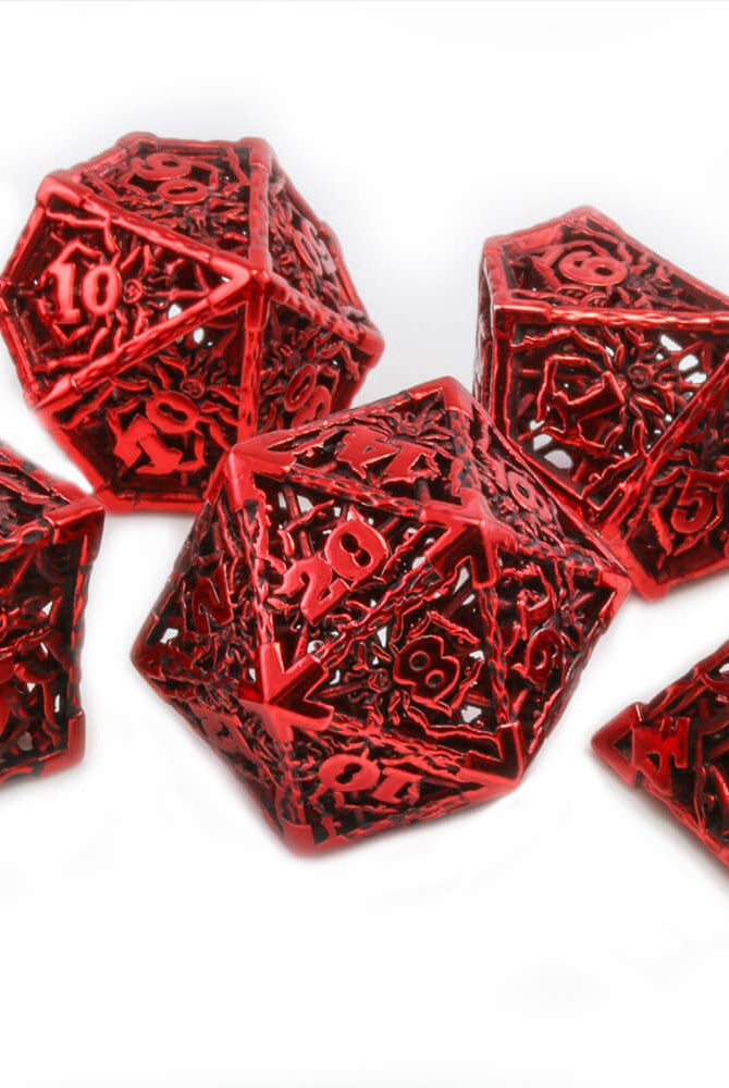 Spider Metallic Red Dice 4