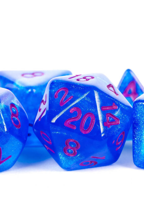 Stardust Dice (Blue With Purple Numbers)