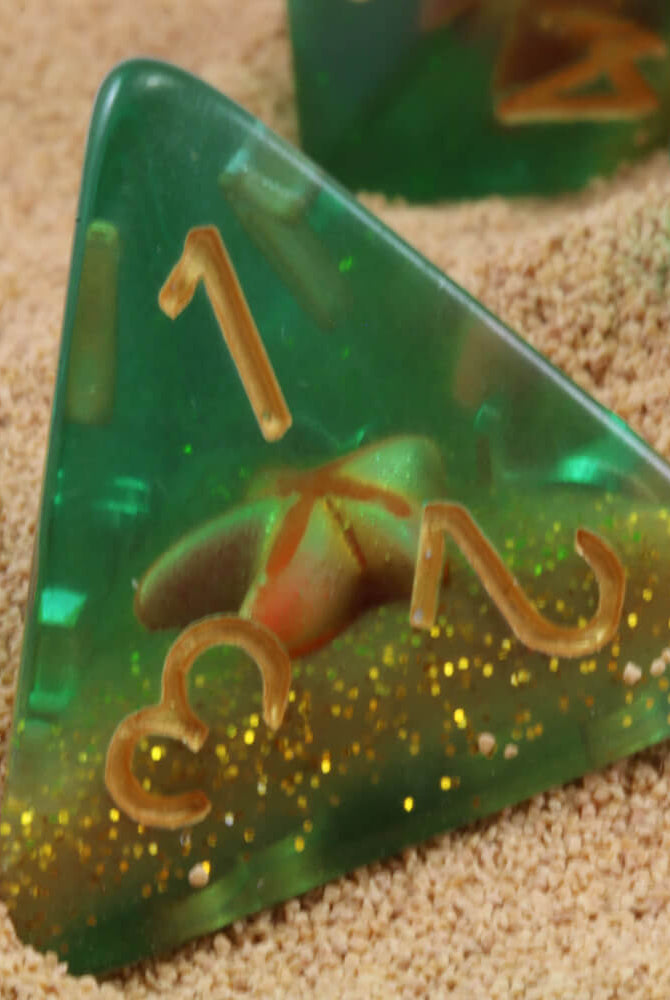 Starfish Dice Green Gold 2
