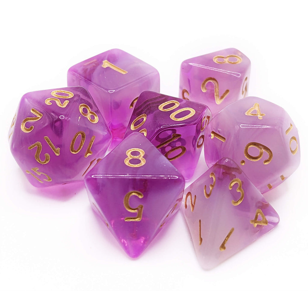 Purple dice for dungeons and dragons games