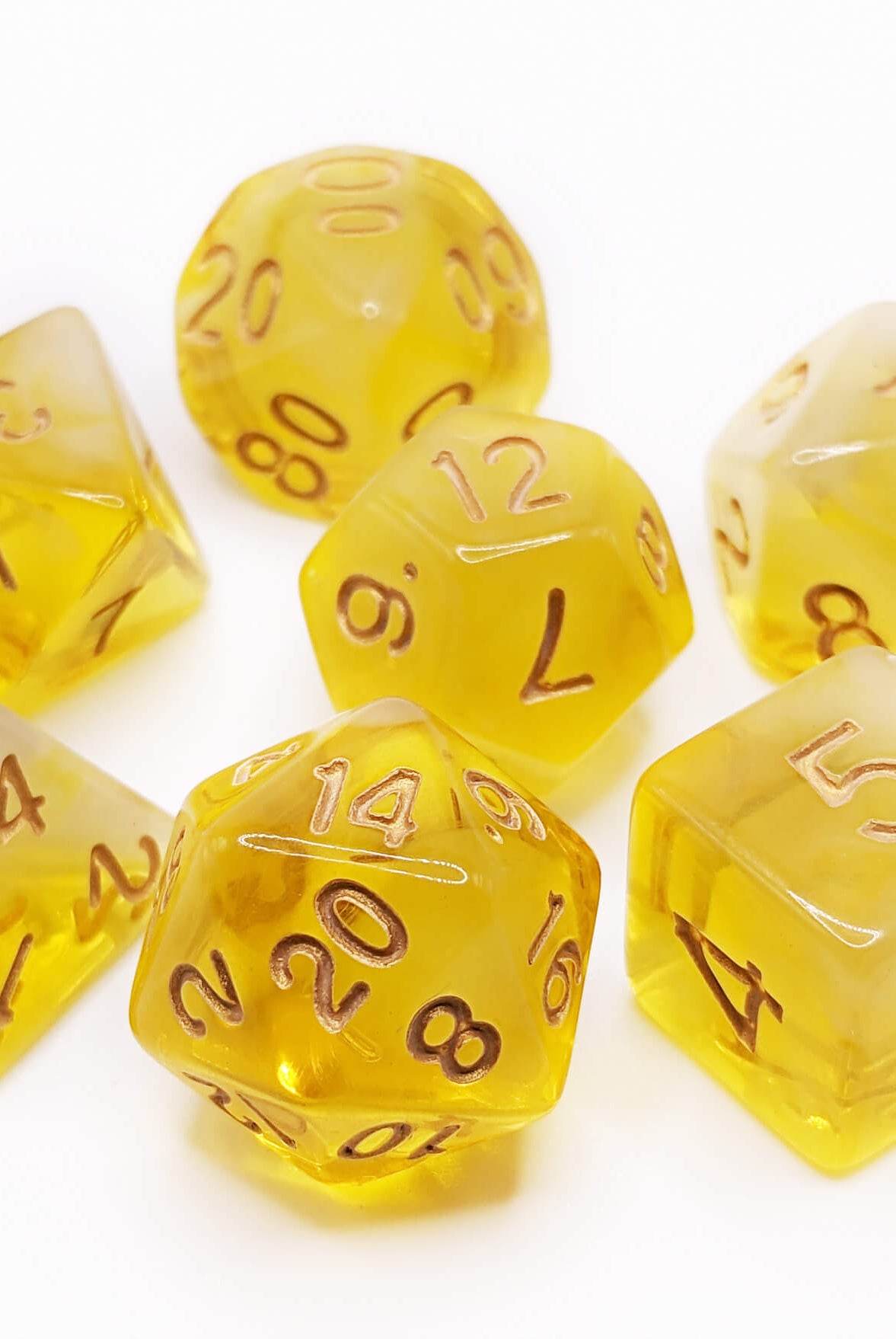 Sun Yellow game dice for dnd games
