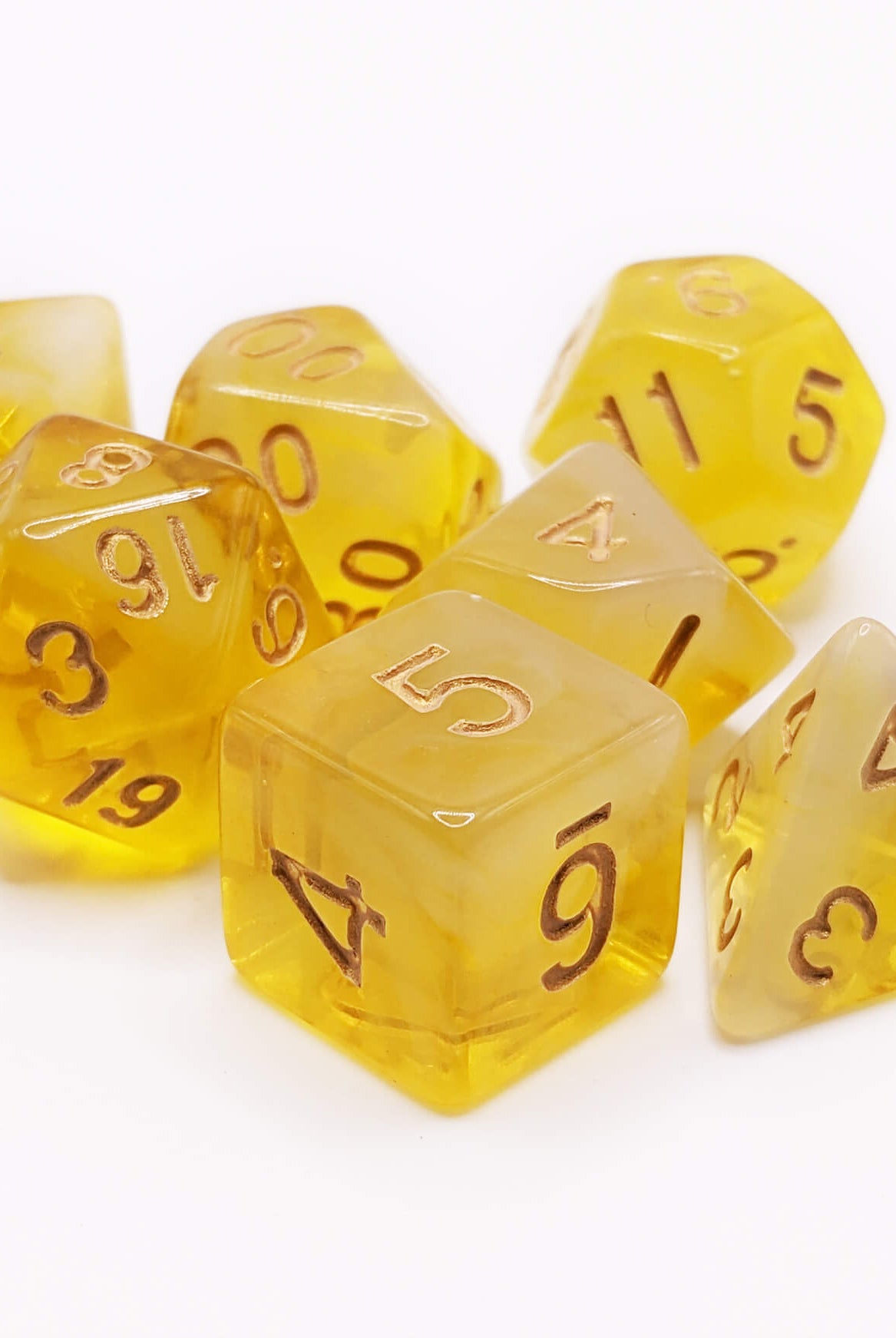 Yellow ttrpg dice
