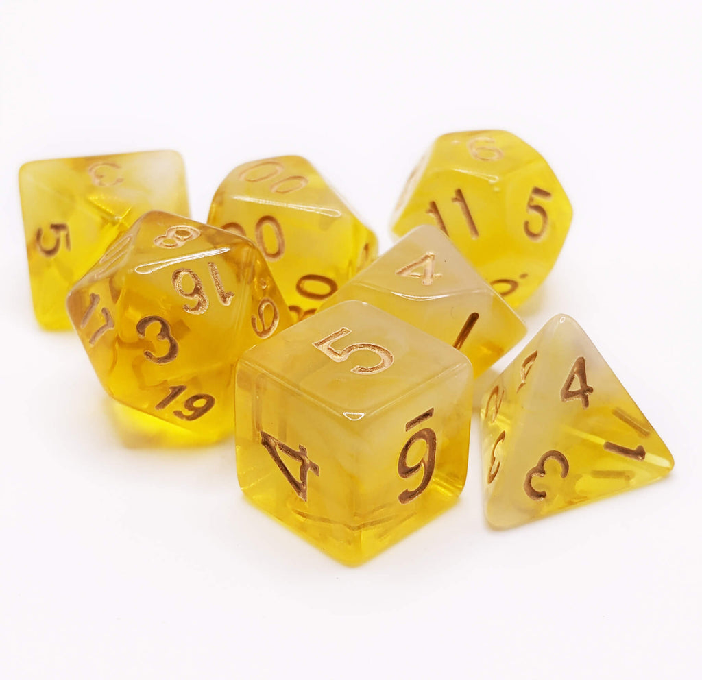 Yellow ttrpg dice