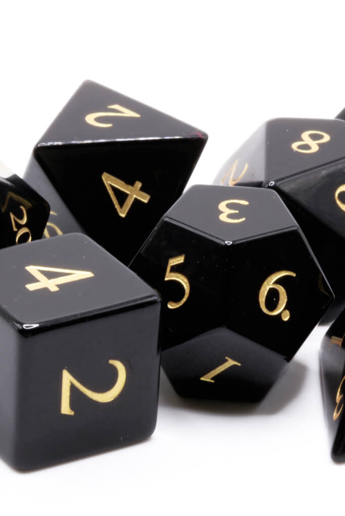 Synthetic Obsidian DnD Dice
