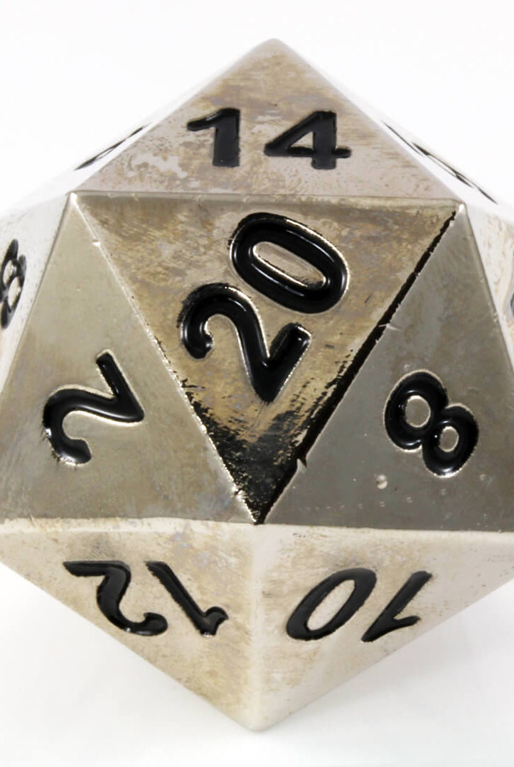 Boulder d20 Chainmail Silver