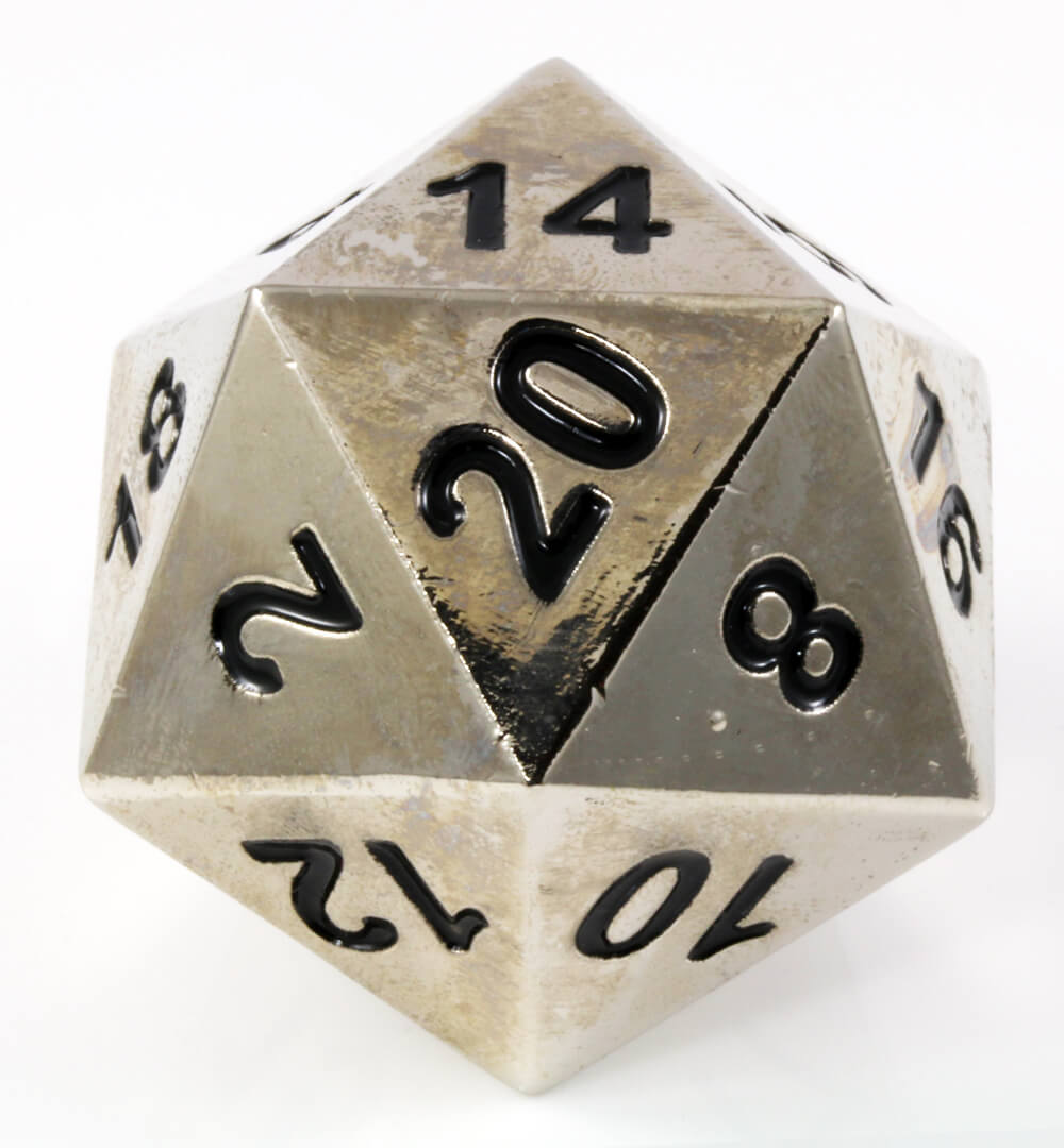 Boulder d20 Chainmail Silver