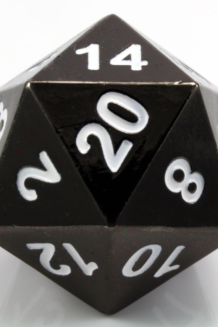 Boulder d20 Drow Black