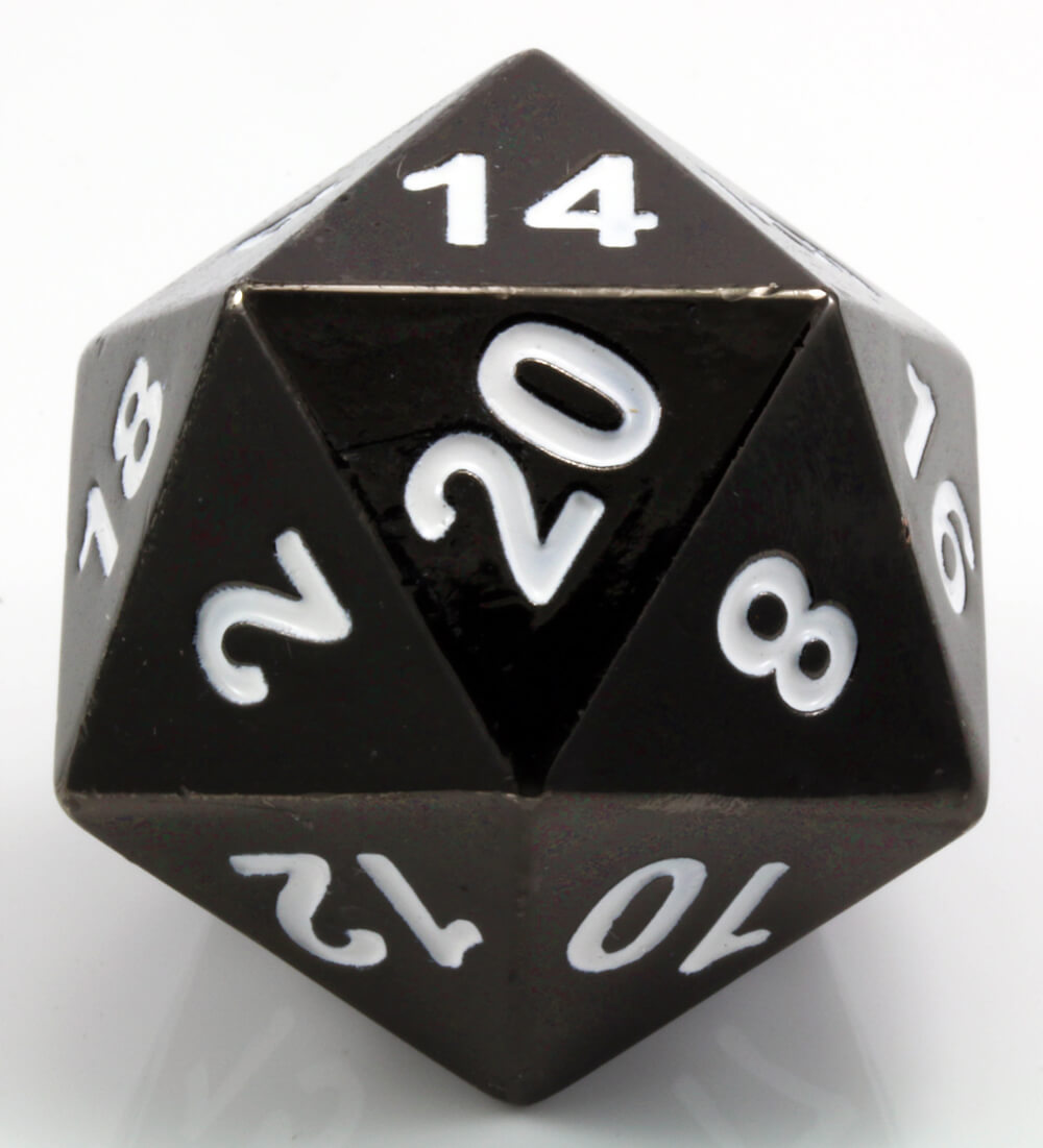 Boulder d20 Drow Black