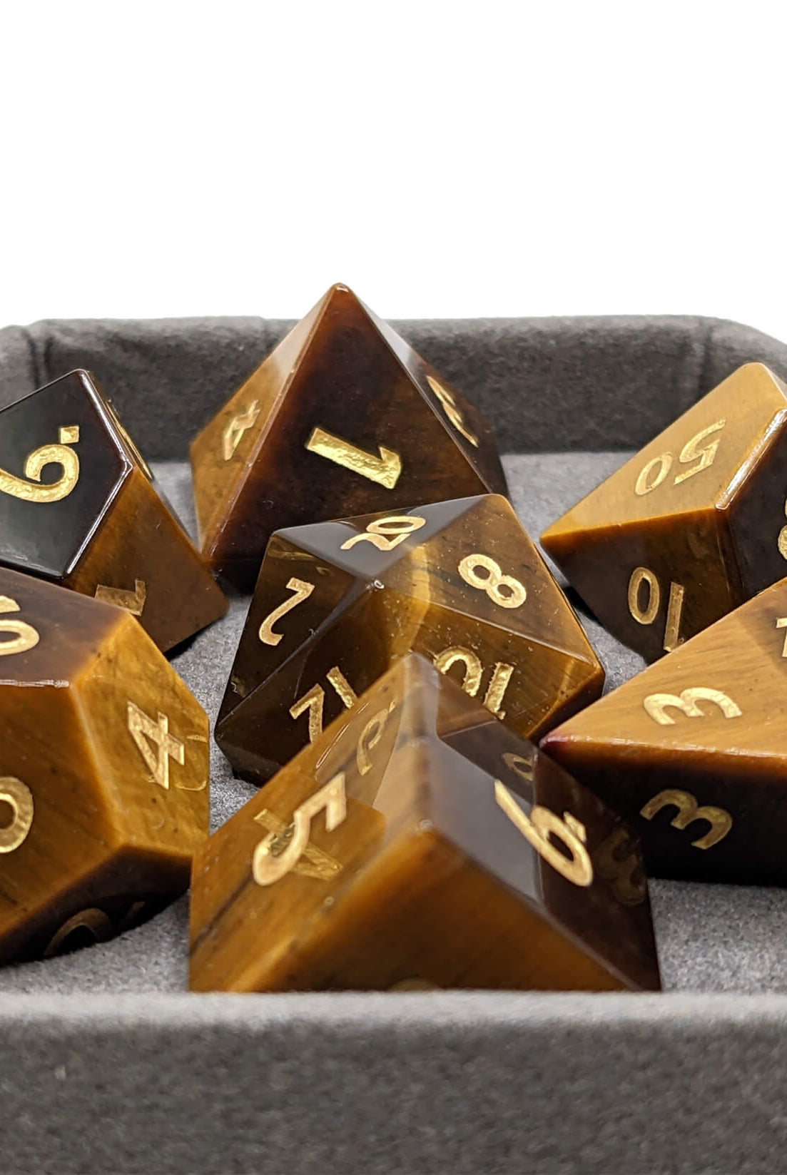 Tiger Eye Gemstone Dice