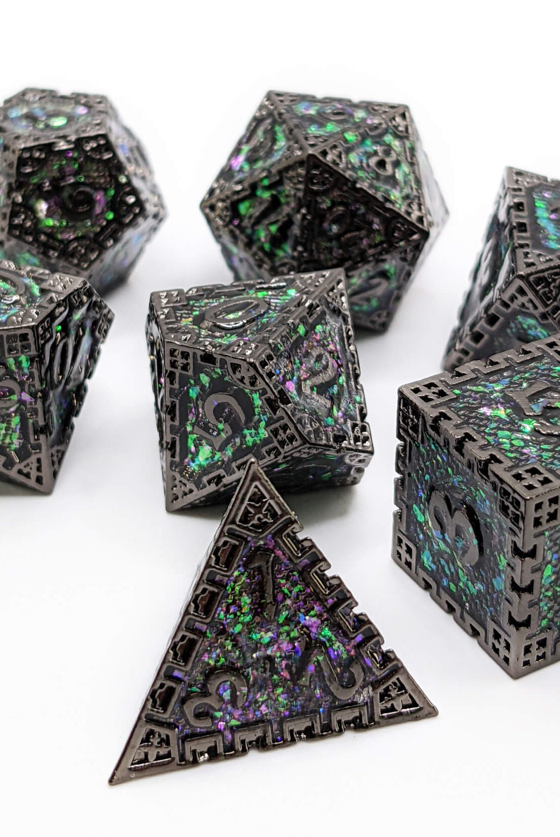 Magic Tower Dice Metal Purple and Green