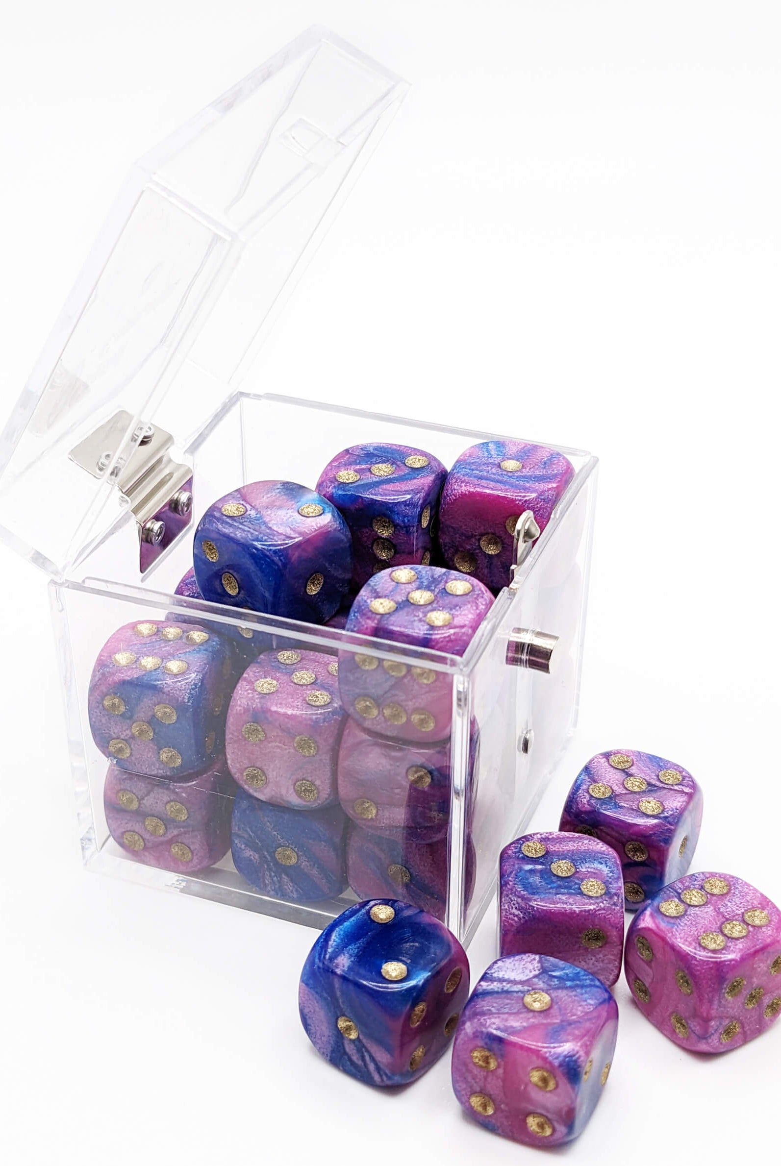 Toxic pink and blue dice