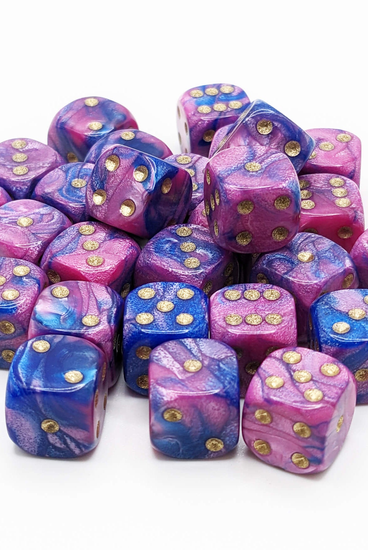 Toxic d6 dice pink and blue