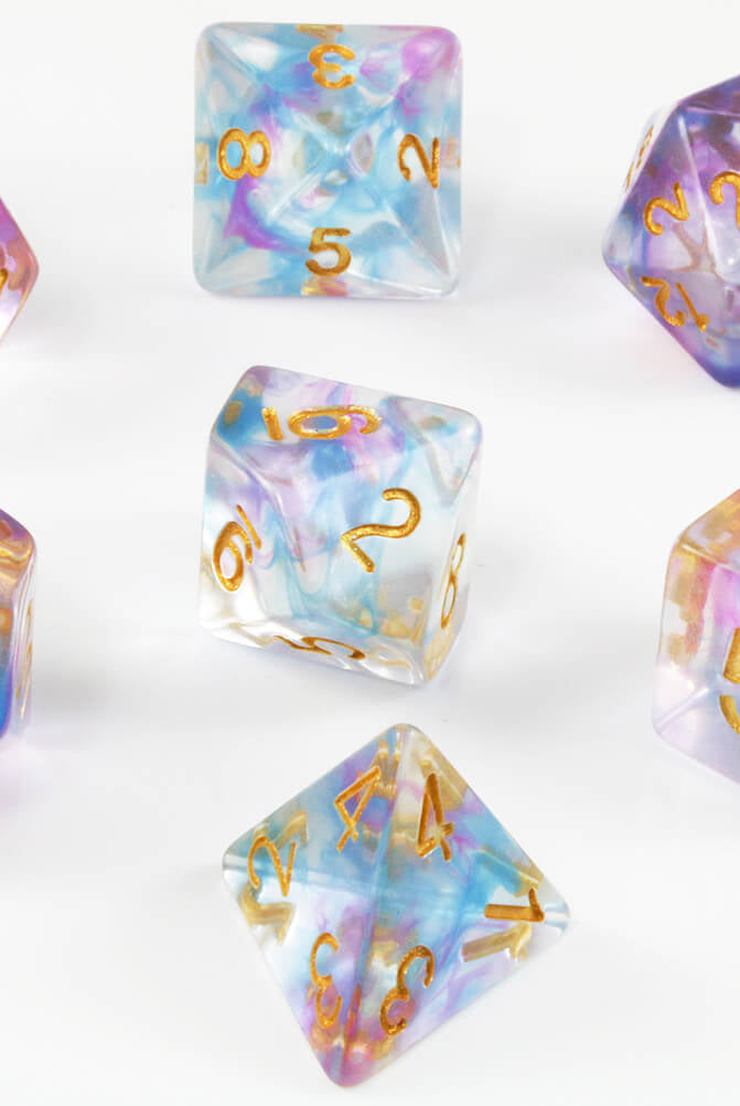 Venom dice blue and purple
