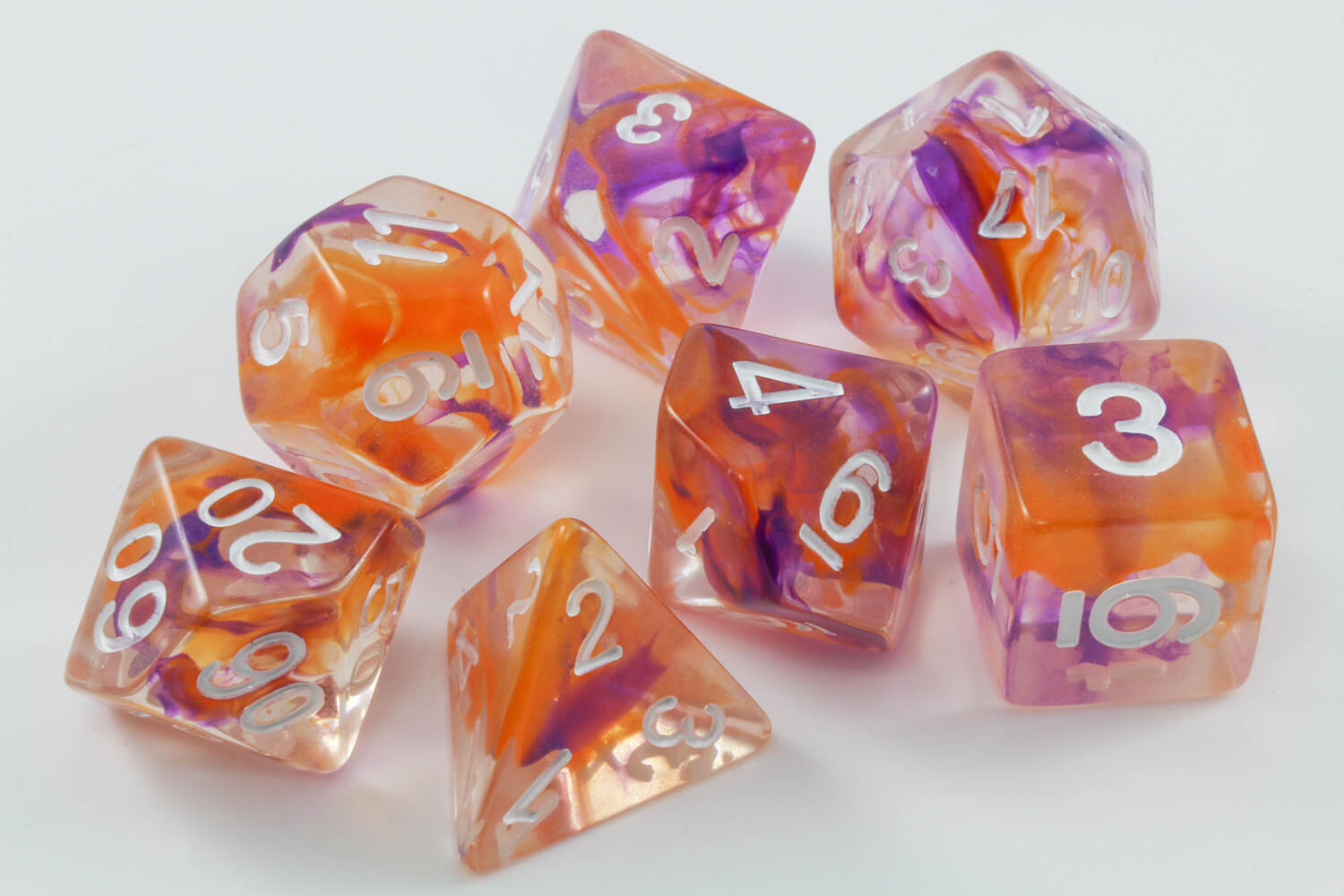 Venom Dice Purple and Orange