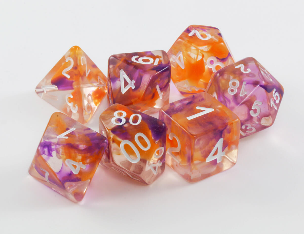 D&D Venom Dice Purple Orange