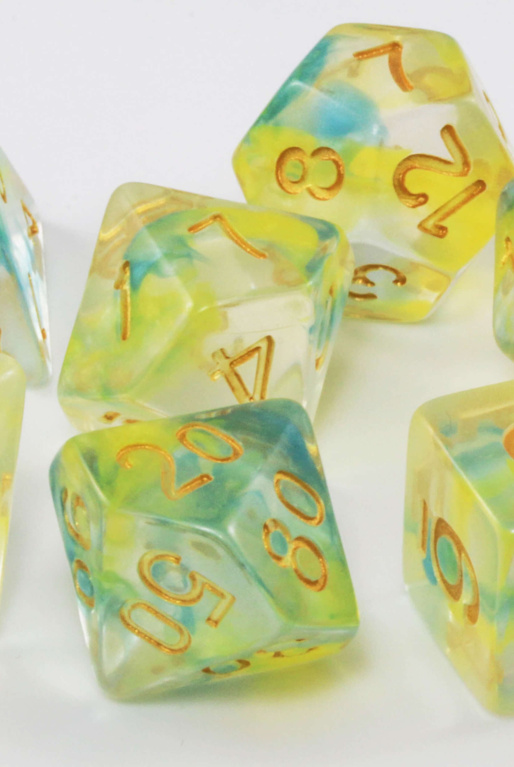 D&D Dice Yellow and Blue