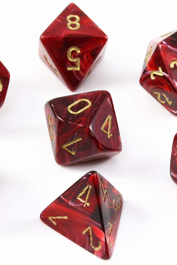 D&D dice burgundy