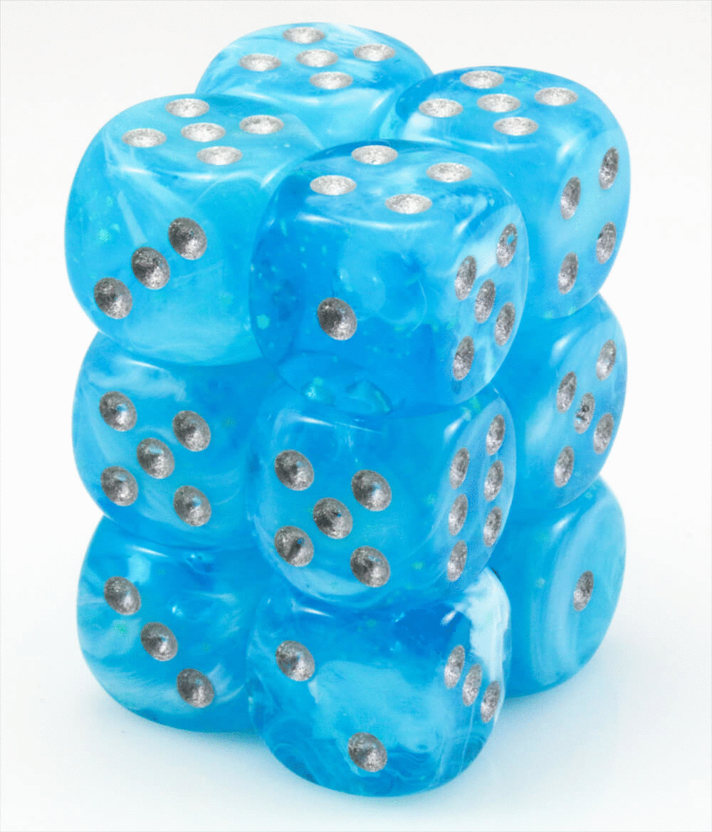 Glow In The Dark Polyhedral Dice Set - 16mm Clear RPG Gaming Dice