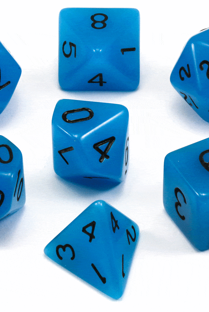 D&D Dice Glow Blue