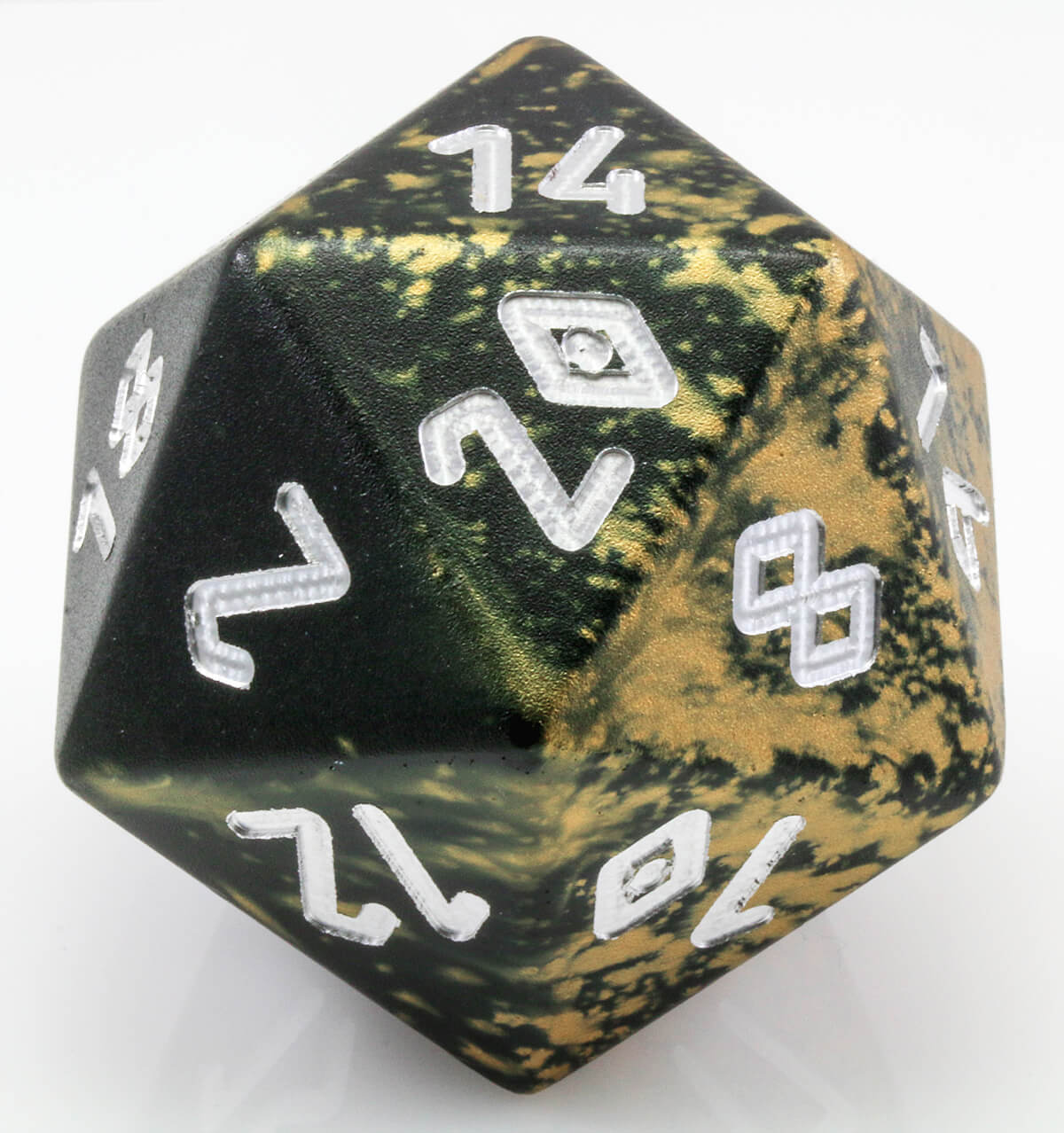 Giant d20 aluminum black gold