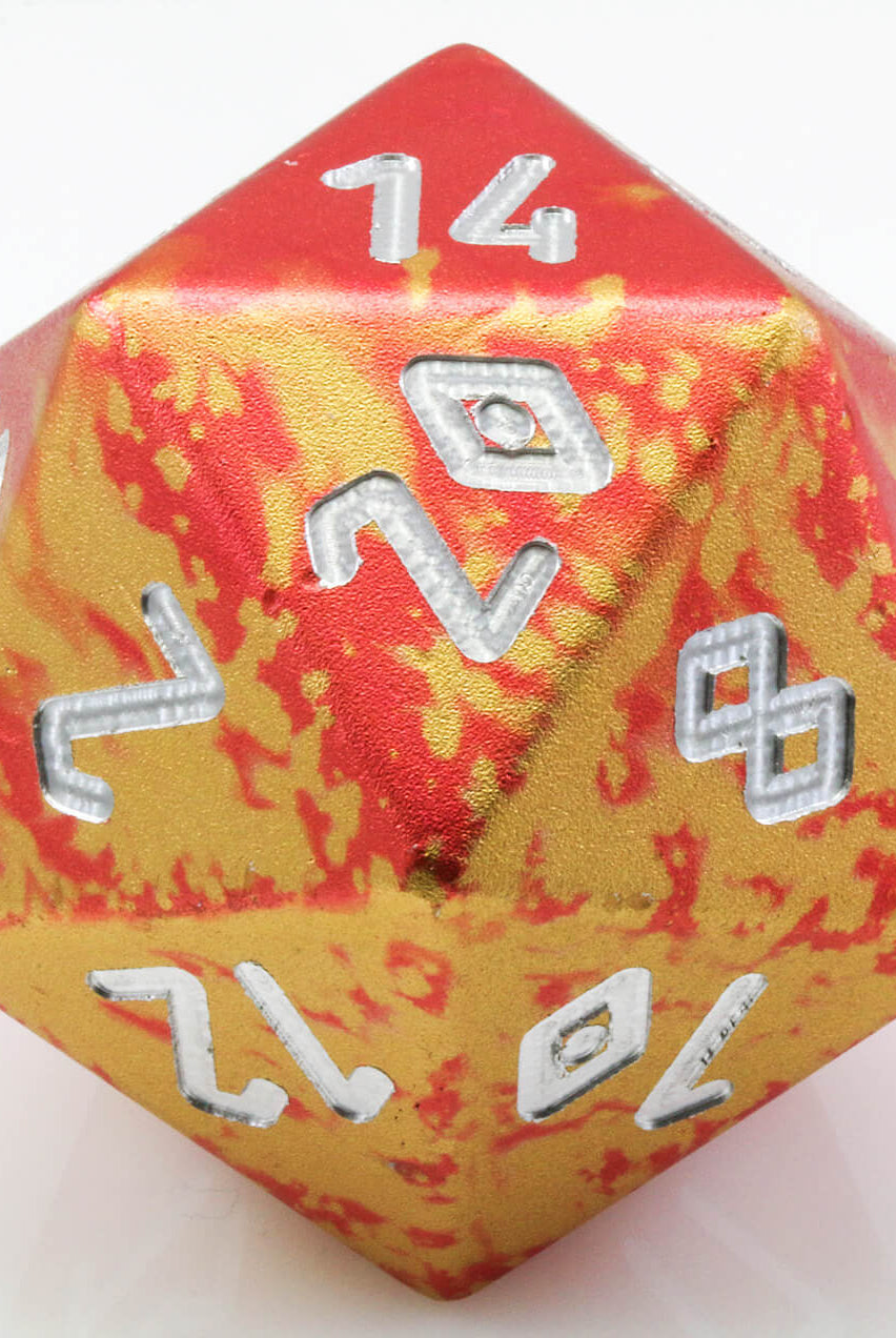 Giant d20 aluminum red gold