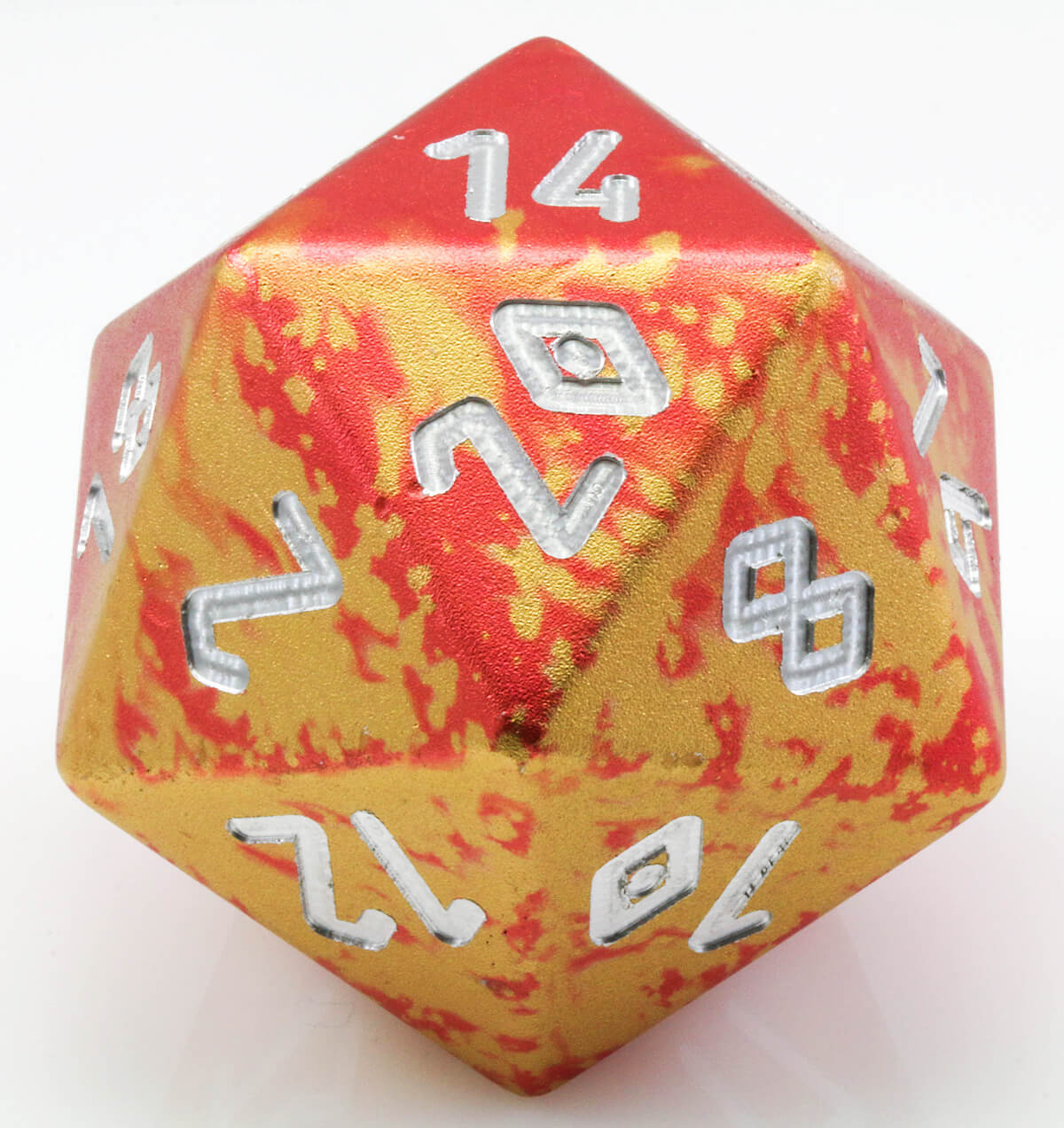 Giant d20 aluminum red gold