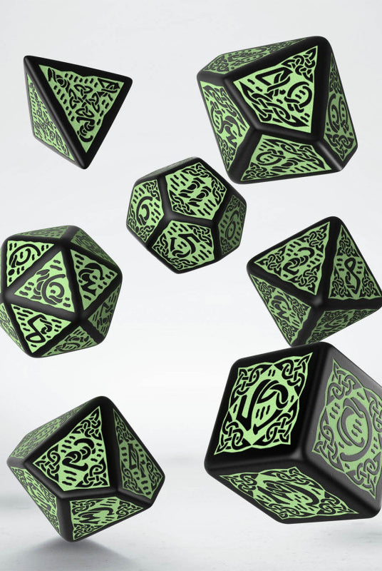 Celtic Dice Black with green