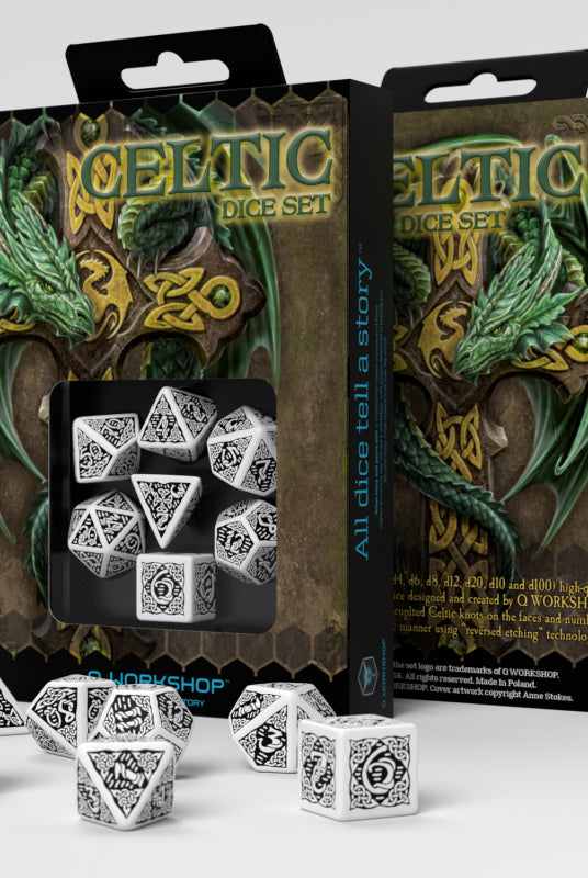 Celtic Dice White Boxed