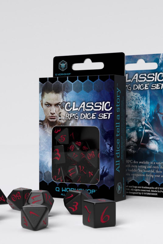 DnD Dice Black and Red 2