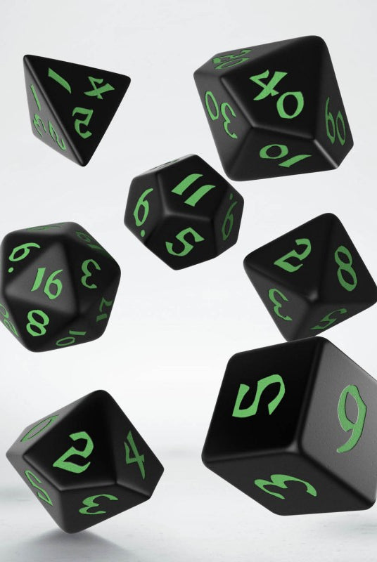 Runic Dice Black Green For D&D